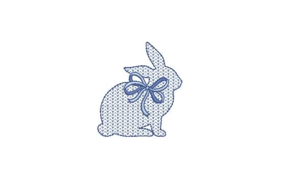 Bunny With Bow - Machine Embroidery File Design 3x3 inch hoop - Easter Embroidery Design