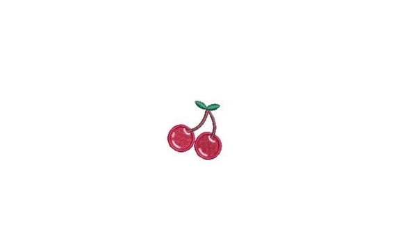 Mini Cherries Machine Embroidery File design - 4 x 4 inch hoop  - instant download - 3cm