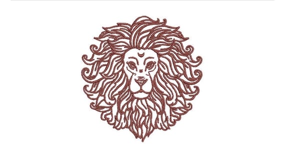 Lion Art Embroidery - Urban Modern Lion Machine Embroidery File design - 4x4 inch hoop