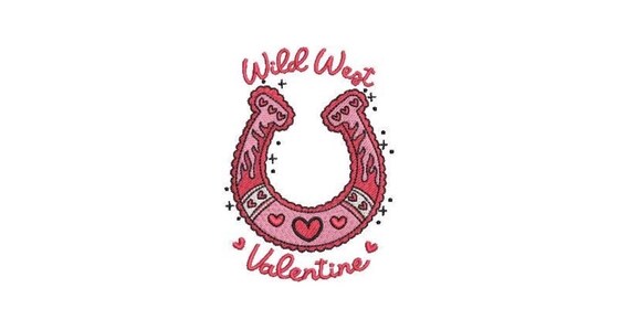 Valentine Embroidery Design = Wild West Embroidery - Machine Embroidery File design -  4x4 inch hoop - Cowgirl Machine Embroidery