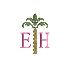 Motif de fichier de broderie Machine classique palmier - cerceau de 4 x 4 pouces - Silhouette de palmier - broderie monogramme