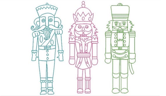 Nutcracker Soldiers Christmas Xmas - Machine Embroidery File design - 8x8 inch hoop - instant download
