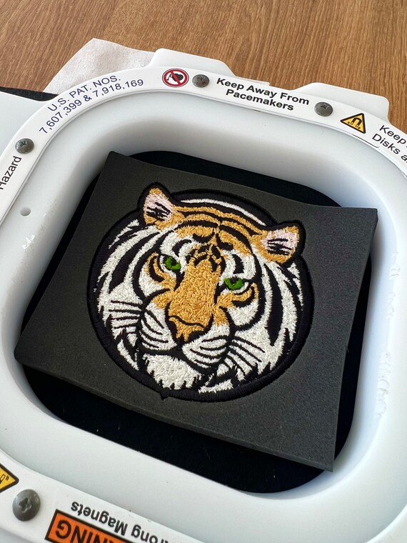 Chenille Tiger Face used with 3D Puffy Foam - Machine Embroidery File design 3x3 inch hoop - 3 inch size design