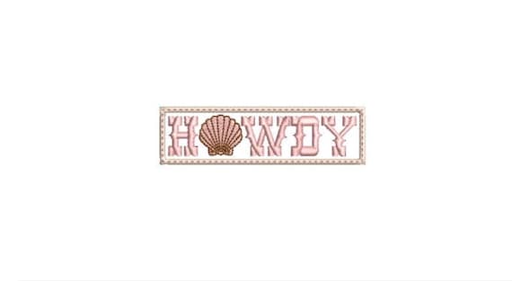 Howdy  - Western Machine Embroidery File design - 4x4 inch hoop - Coquette Cowgirl Design - Shell Embroidery