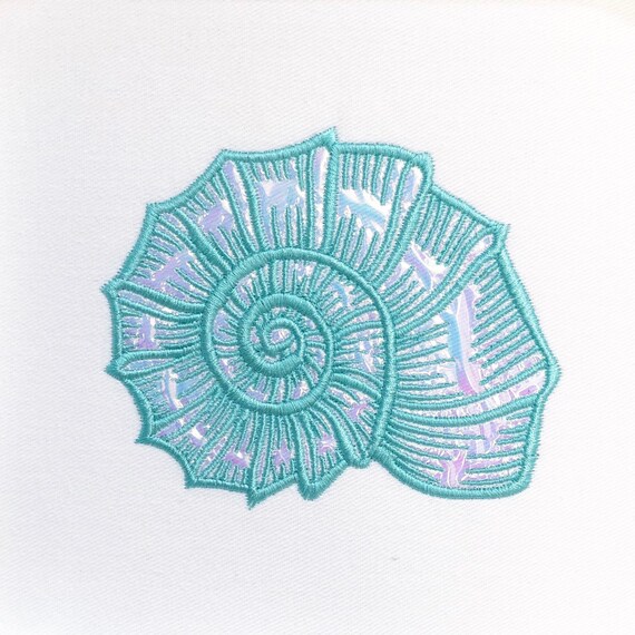 Shell Wreath- Machine Embroidery File design seahsell monogram Frame Instant download 8 x 8 inch hoop