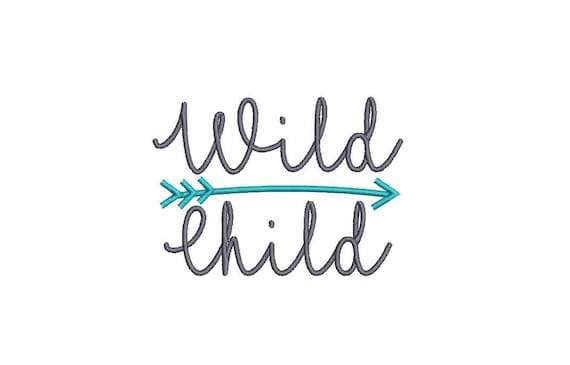 Wild Child Embroideryn- Boho Machine Embroidery File design 4x4 inch hoop - instant download