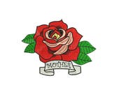Rose Embroidery - Retro Mother Rose Tattoo Machine Embroidery File design 6 x 10 inch hoop