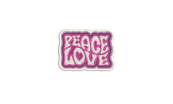 Peace Love Machine Embroidery File design - 4x4 inch hoop  -instant download - Embroidery Design