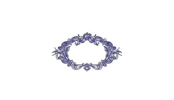 Baroque Oval Frame - Machine Embroidery File design - 4x4 inch hoop - Monogram Frame