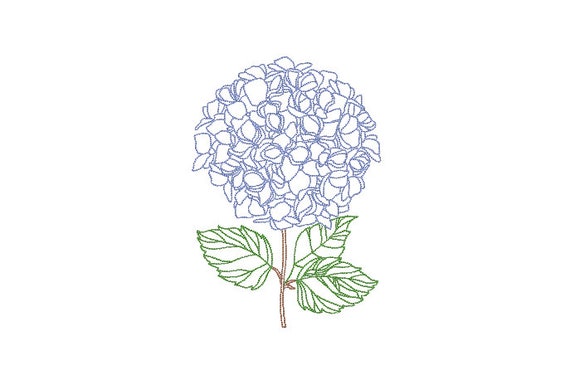 Hydrangea Embroidery - Flower Machine Embroidery File design - 5x7 inch hoop - instant download