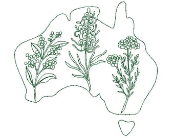 Native Flowers Australia- Machine Embroidery File design - 8 x 8 inch hoop - Australian Embroidery - Instant download