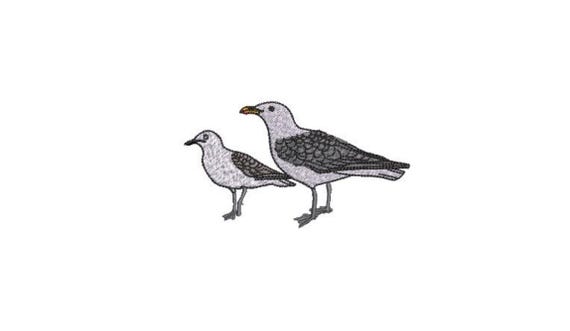 Machine Embroidery Seagulls - Machine Embroidery File design - 4x4 inch hoop