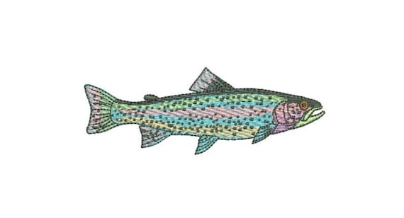 Rainbow Trout Machine Embroidery File design - 4x4 inch hoop - Fish Design - Fish Embroidery
