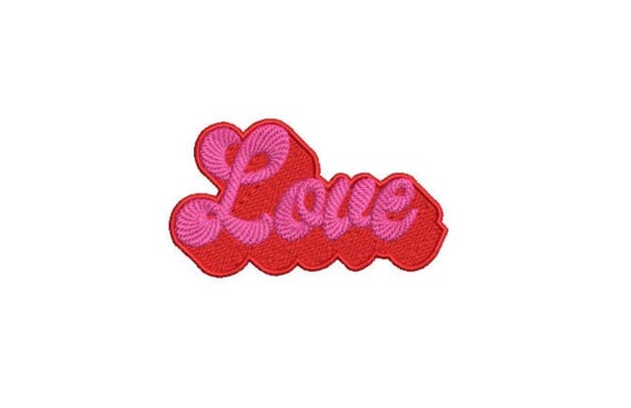 Retro Love Embroidery - Machine Embroidery File design -  4x4 inch hoop - 10cm hoop