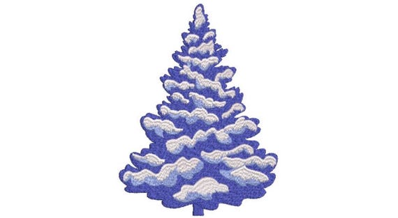 Blue Xmas Tree Embroidery - Machine Embroidery File design  - 5x7 inch hoop - Chinoiserie Christmas Embroidery