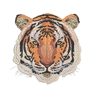 Diseño de bordado de tigre - diseño realista del archivo de bordado de la máquina - aro de 6x10 pulgadas - descarga instantánea
