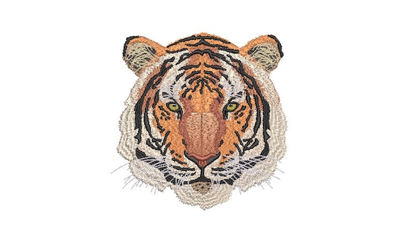 Tiger Embroidery Design - Realistic Machine Embroidery File design  - 6x10 inch hoop - Instant download