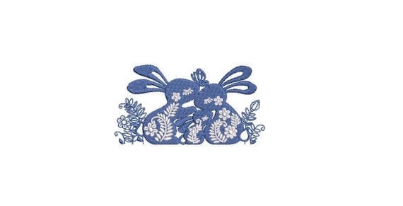 Bunny Family - Machine Embroidery File design 4 x 4 inch hoop - Easter Embroidery Design