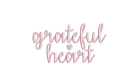 Grateful Heart - Machine Embroidery File design - 5x7 hoop - Instant download - Heart embroidery design
