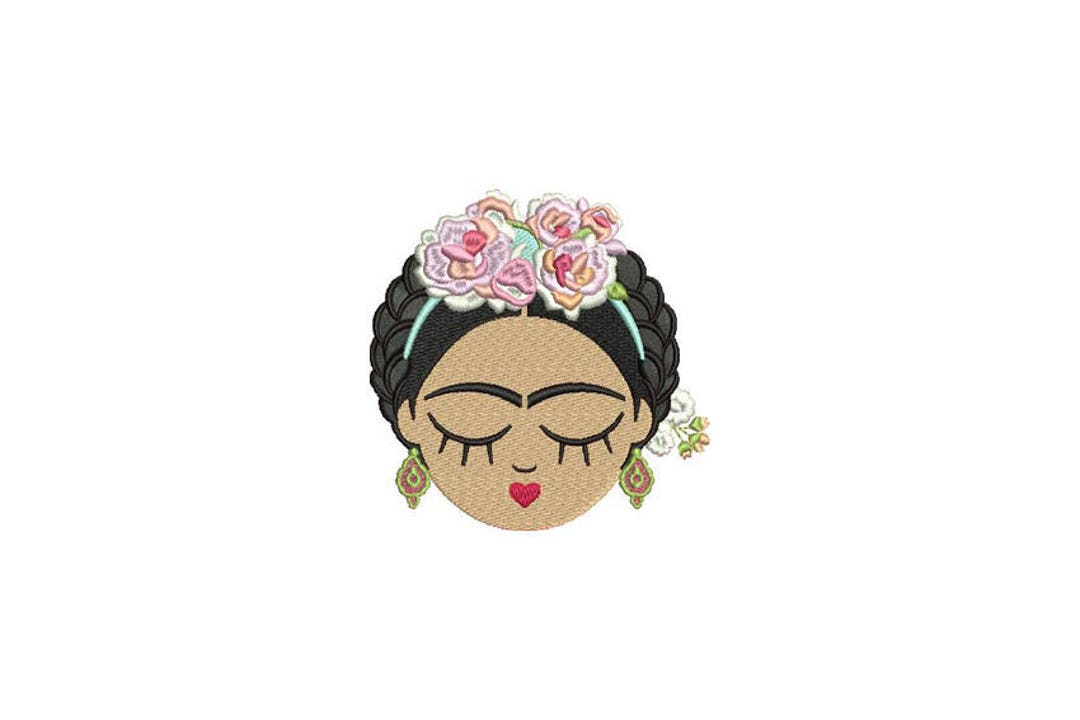 Mexican Girl Face Machine Embroidery File Design 4x4 Hoop Embroidery ...