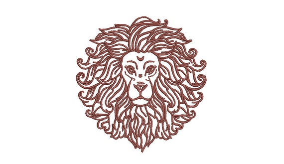 Lion Art Embroidery - Urban Modern Lion Machine Embroidery File design - 4x4 inch hoop