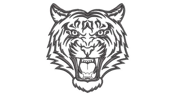 Tiger Embroidery Design - Tiger Head Machine Embroidery File design 6x10 inch hoop - Tiger Face - instant download