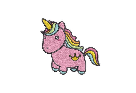 Unicorn Embroidery Design  -Machine Embroidery Kawaii Unicorn File design - 4x4 inch hoop - Instant download