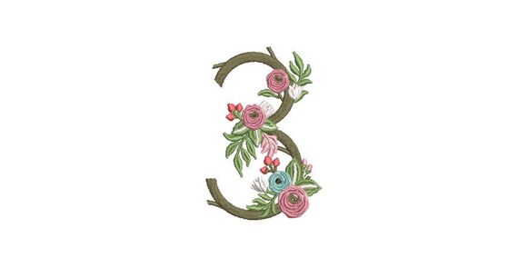 Flower Number 3 - THREE - Third Birthday-  Machine Embroidery File design - 4x4 hoop - embroidery design