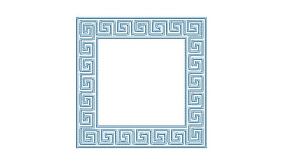 Greek Key Square Monogram Frame -  Machine Embroidery File design -  4x4 hoop - Square Border Frame
