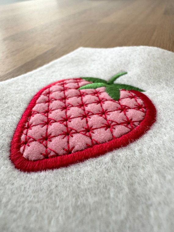 Fancy Fill Strawberry Embroidery Design - Machine Embroidery Download - Strawberry Applique - 2 inches