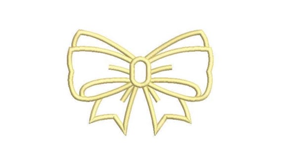 Lemon Bow Applique Machine Embroidery File design 5x7 hoop - Ribbon Bow Applique Download
