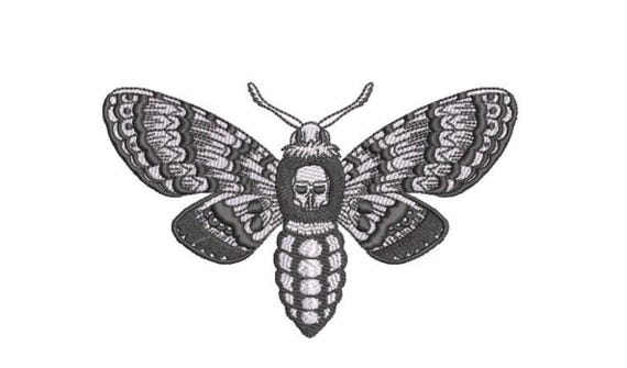 Moth embroidery - Machine Embroidery File design - 5 x 7 inch hoop - Modern Embroidery Design