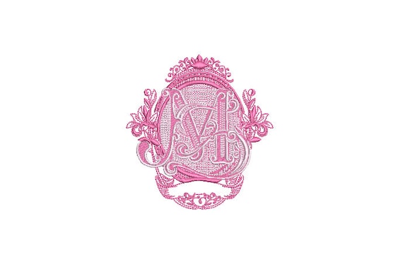 S M Scroll Monogram Crest -  Machine Embroidery File design - 4x4 inch hoop - Vintage Monogram