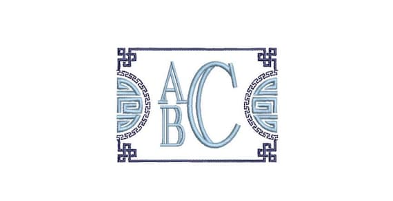 Chinoiserie Chic Monogram Frame - Machine Embroidery File design - 4x4 hoop