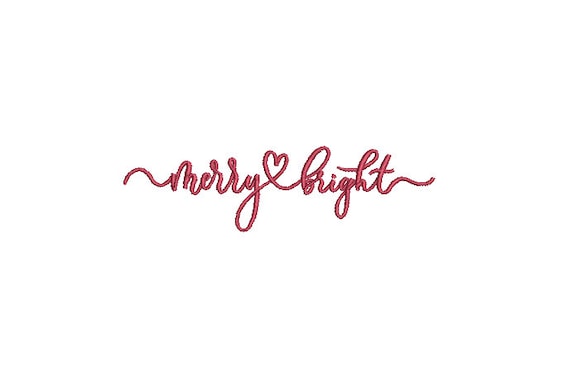 Christmas Embroidery -Merry Bright - Machine Embroidery File design 4x4 inch hoop - instant download