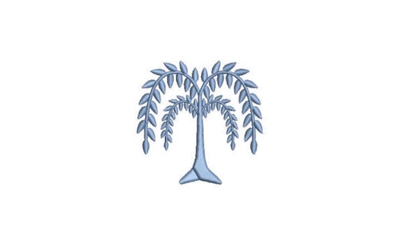 Weeping Willow Machine Embroidery File design - 3x3 inch hoop - monogram embroidery