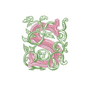 Carta S Flourish Monogram - Diseño de archivo de bordado a máquina - aro de 4x4 pulgadas