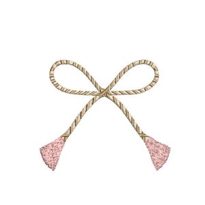String Tassels Bow Machine Embroidery File design 4x4 inch hoop - instant download