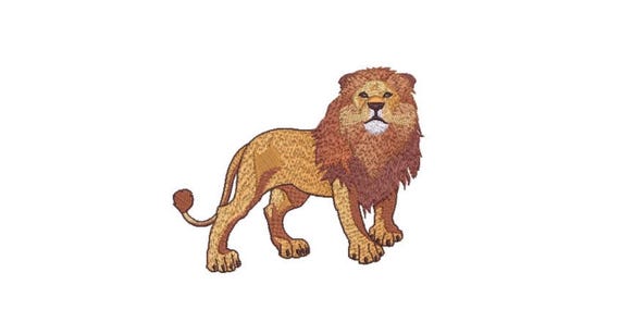 Lion Machine Embroidery File design - 6x10 inch hoop  - instant download - Embroidery machine design