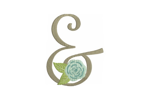 Whimsical Ampersand Machine Embroidery File design 5x7 inch hoop