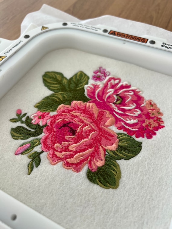 Hydrangea Rose Embroidery - Flower Machine Embroidery File design - 5x7 inch hoop - instant download