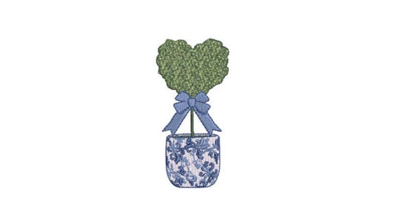 Chinoiserie Heart Tree Embroidery Design -  Machine Embroidery File design - 4 x 4 inch hoop - Instant Download