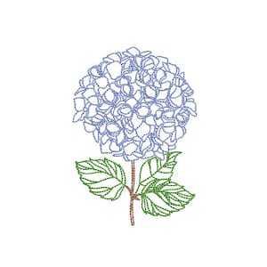 Hydrangeas Embroidery - Hamptons Style Design - Machine Embroidery File design - 4 x 4 inch hoop - Instant Download