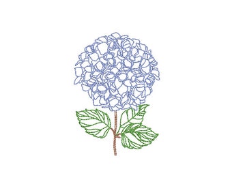 Hydrangeas Embroidery - Hamptons Style Design - Machine Embroidery File design - 4 x 4 inch hoop - Instant Download