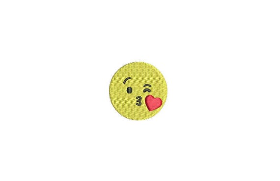 Machine Embroidery Kiss Emoji Mini 4cm Embroidery File design 4x4 hoop