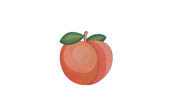 Machine Embroidery Peach - Shaded Peach Embroidery File design  - 4x4 hoop