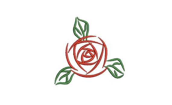 Simple Rose Embroidery - Satin Rose Machine Embroidery File design - 4 x 4 inch hoop - Rosette - Rose Silhouette