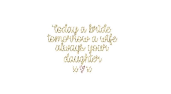 Today a bride Embroidery File design - 4 x 4 inch hoop  - instant download - Wedding Embroidery Design