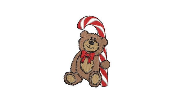 Teddy Bear Xmas embroidery - Machine Embroidery File design - 4x4 inch hoop -Christmas Instant download