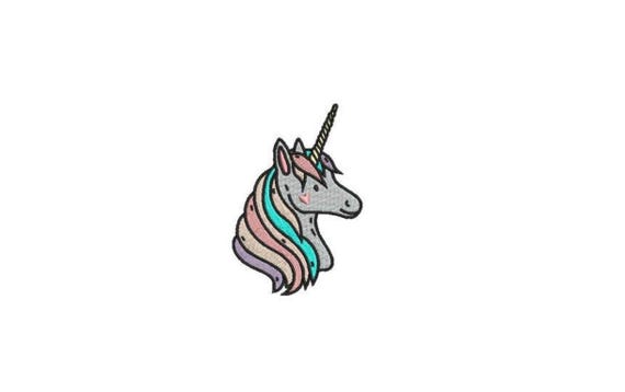 Unicorn Embroidery Design - Machine Embroidery Whimsical Pastel Unicorn Machine Embroidery File design 4x4 inch hoop